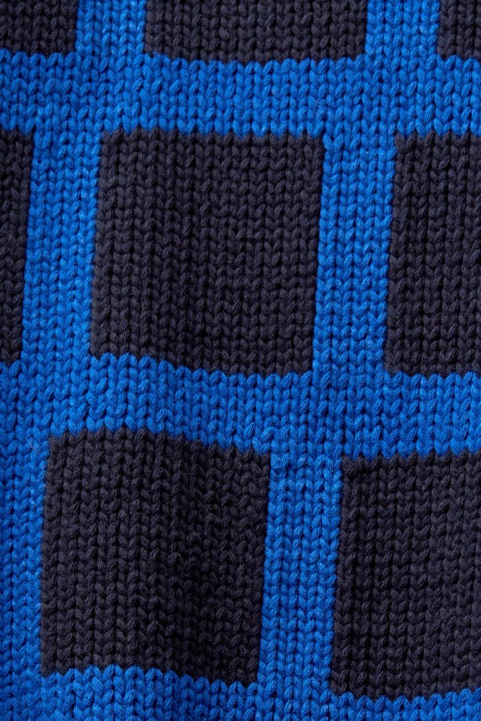 Mřížkovaný pulovr z hrubé pleteniny s logem, BRIGHT BLUE, detail image number 5