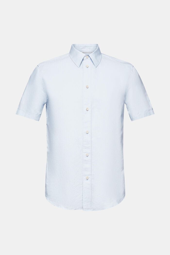 Košile s krátkým rukávem, ze směsi lnu a bavlny, LIGHT BLUE, detail image number 6