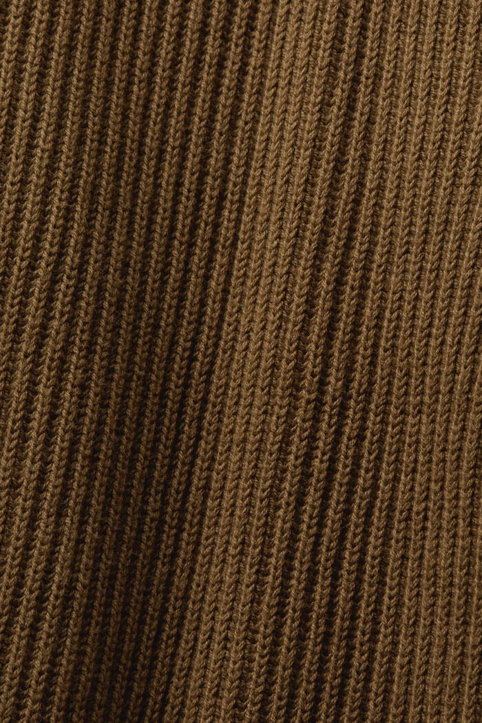 Žebrovaný pletený kardigan se špičatým výstřihem, KHAKI GREEN, detail image number 4