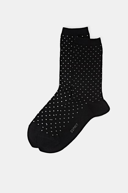 Puntíkované ponožky z bio bavlny, 2 páry v balení, BLACK, overview