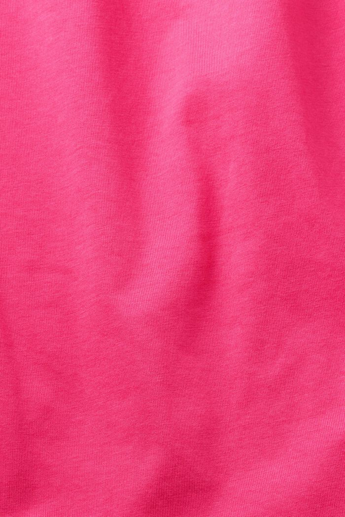 Tričko s květovaným potiskem na hrudi, PINK FUCHSIA, detail image number 4