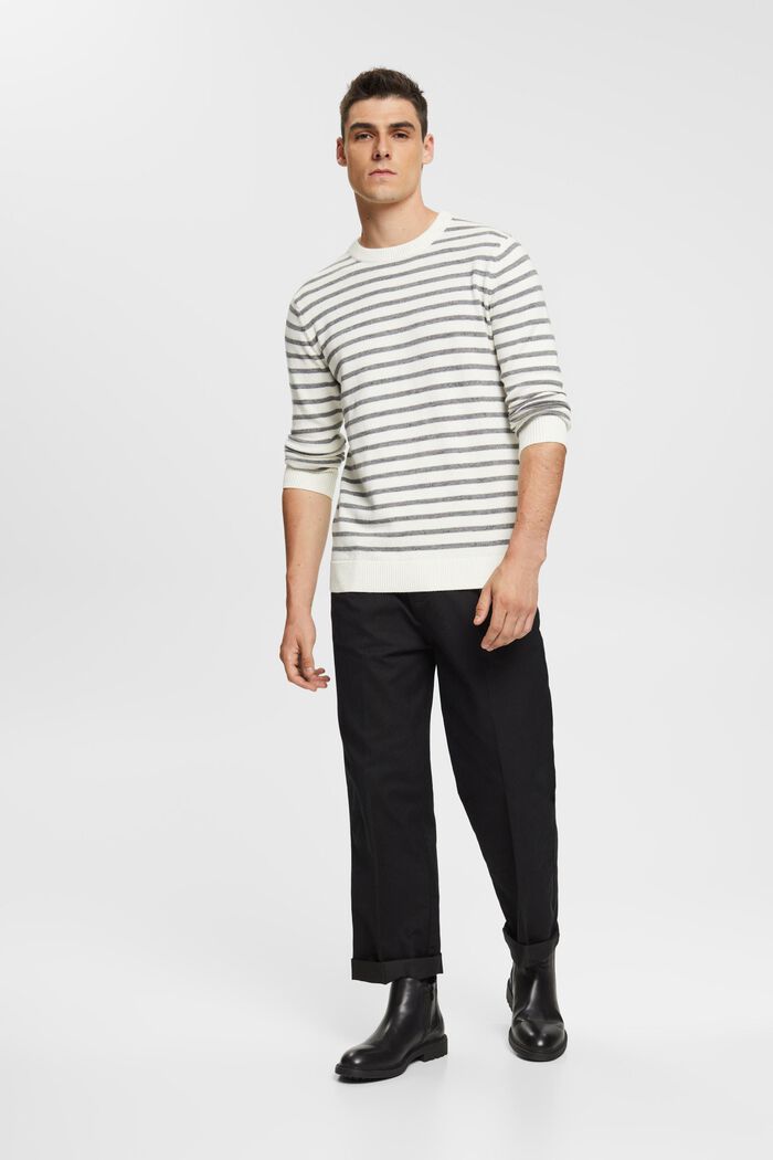 Proužkovaný pletený pulovr, NEW OFF WHITE, detail image number 4