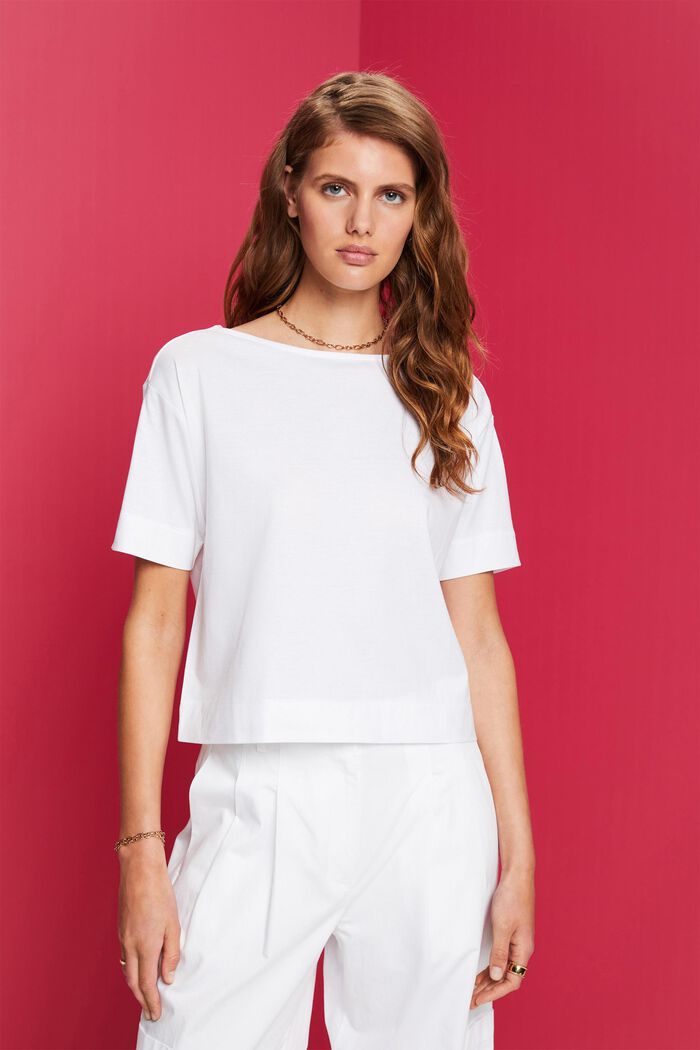 Krátké a široké tričko, TENCEL™, WHITE, detail image number 0
