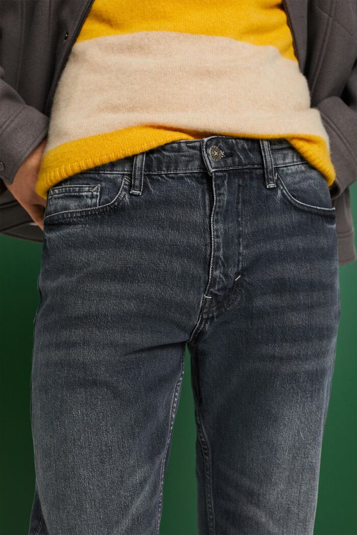 Retro džíny s rovnými nohavicemi a středně vysokým pasem, BLACK MEDIUM WASHED, detail image number 4