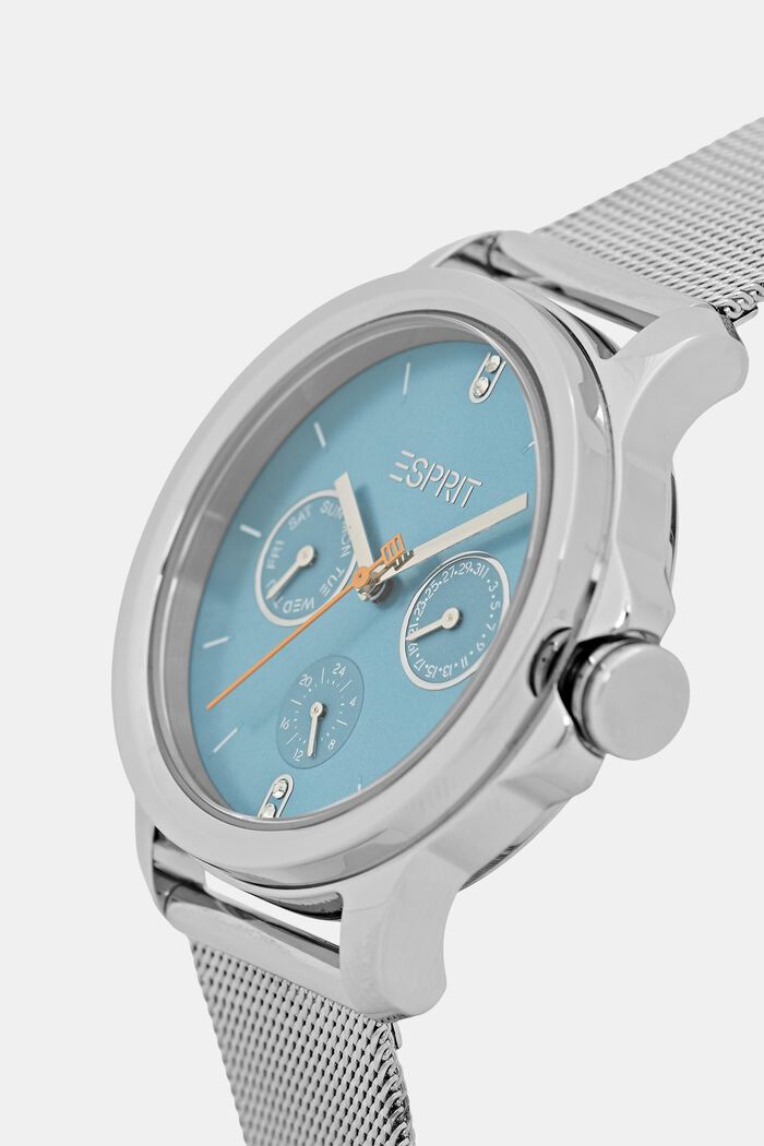 Multifunkční hodinky s náramkem ze síťoviny, SILVER, detail image number 1