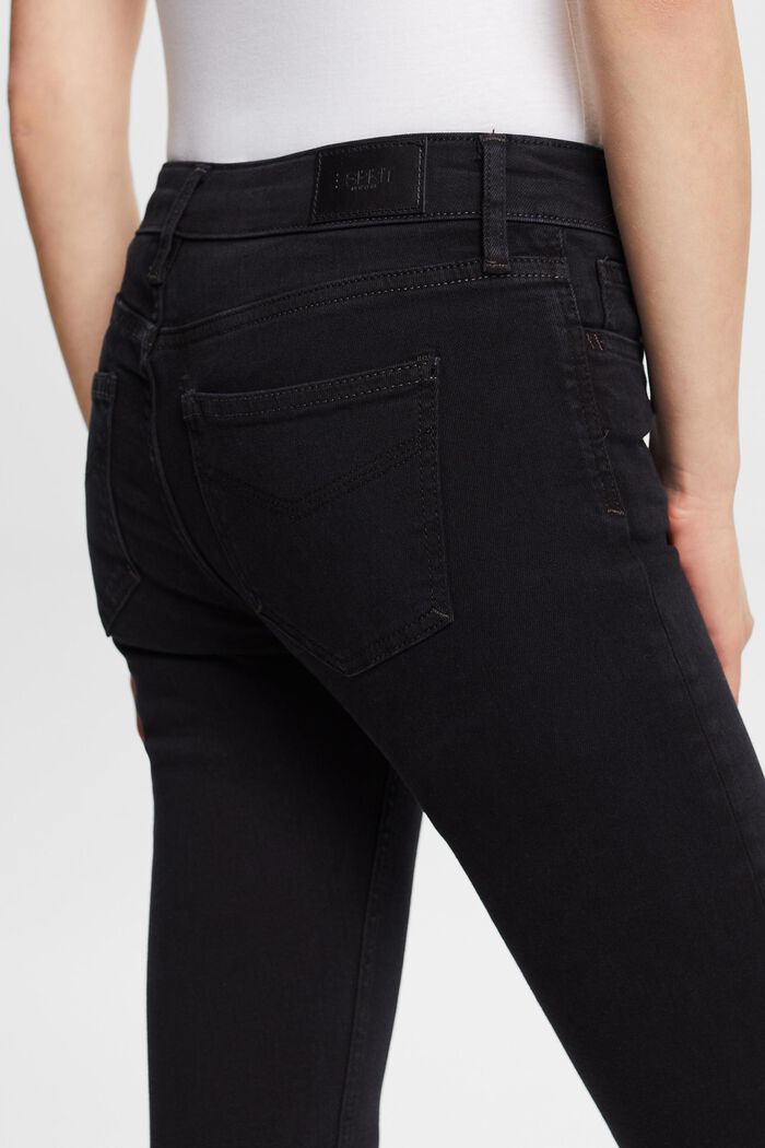 Skinny džíny se střední výškou pasu, BLACK DARK WASHED, detail image number 5