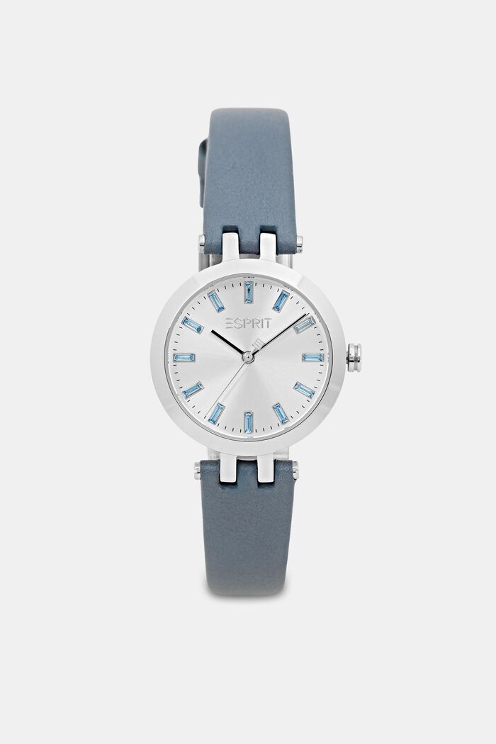 Watch with Leather, BLUE, detail image number 0