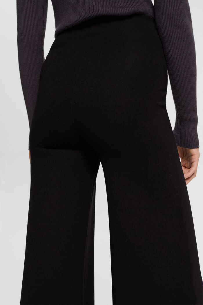 Rozšířené kalhoty z materiálu punto, BLACK, detail image number 4