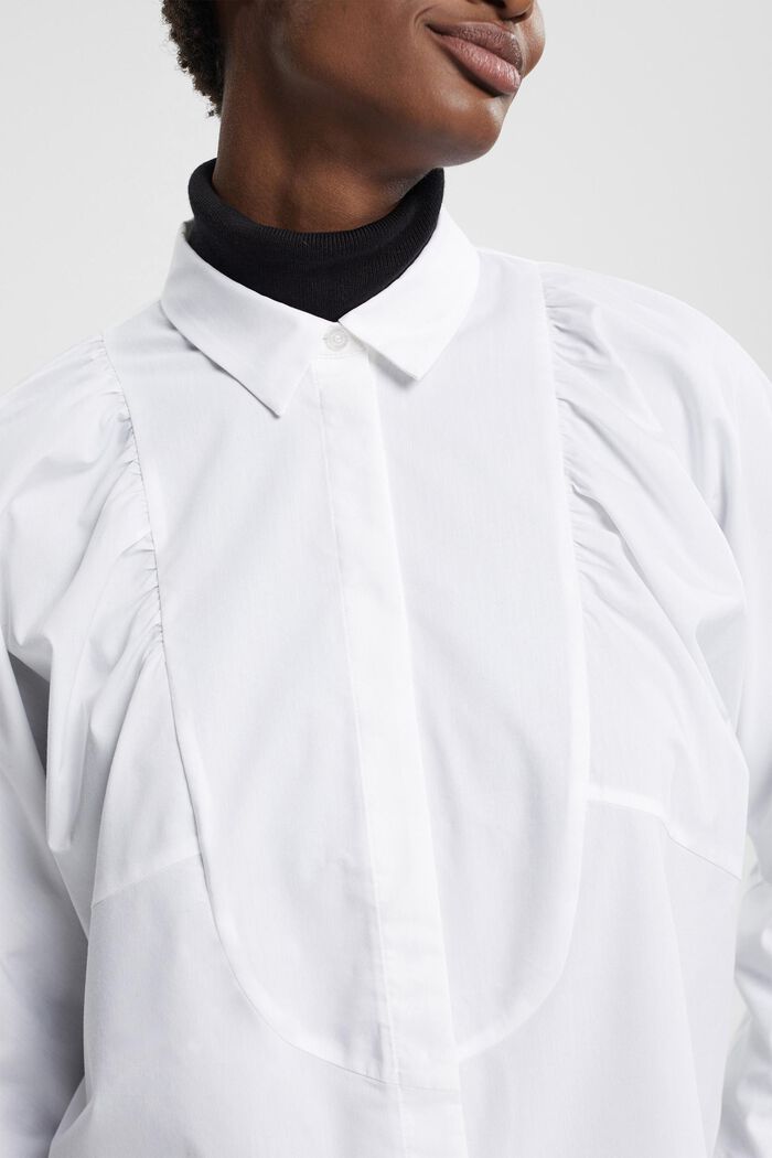 Košilová halenka z popelínu, WHITE, detail image number 2