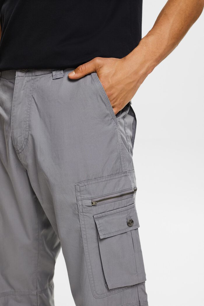 Keprové cargo kalhoty s rovnými nohavicemi, MEDIUM GREY, detail image number 4