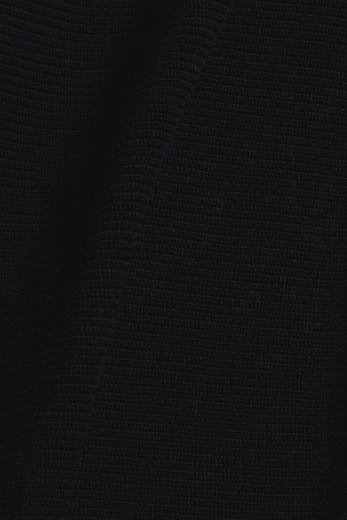 Pulovr s rolákovým límcem, ze směsi s bio bavlnou, BLACK, detail image number 4