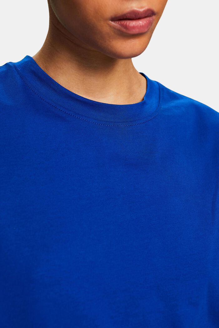 Tričko s kulatým výstřihem, z bavlny pima, BRIGHT BLUE, detail image number 3