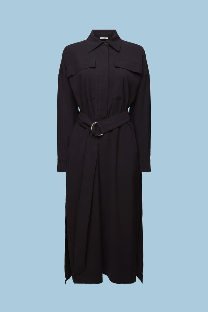 Midi šaty ve stylu utility, BLACK, detail image number 6