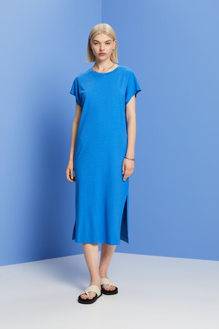 Midi šaty z žerzeje, BRIGHT BLUE, detail image number 4