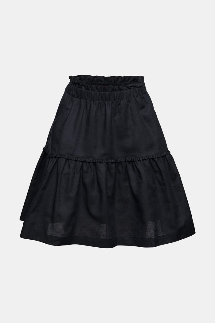 Mini sukně ze směsi se lnem, BLACK, detail image number 2