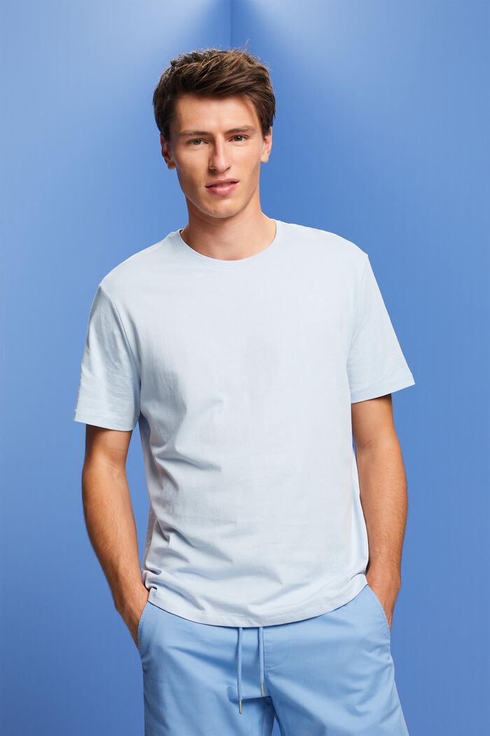 Žerzejové tričko s potiskem na zádech, 100% bavlna, PASTEL BLUE, detail image number 0