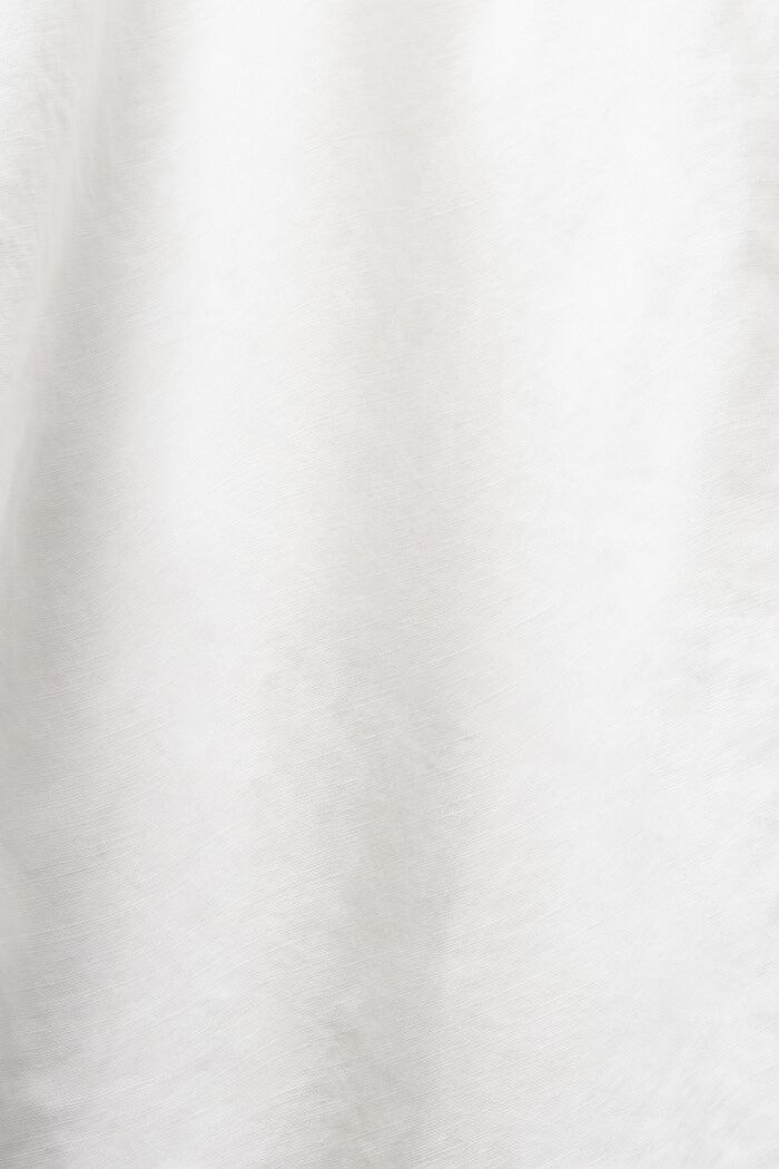 Košilové šaty s opaskem, ze směsi lnu a bavlny, OFF WHITE, detail image number 4