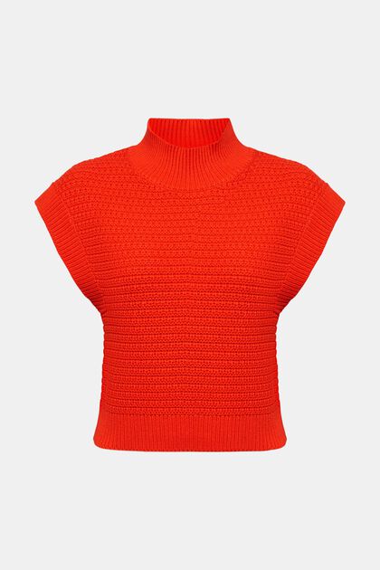 Pletený pulovr bez rukávů, RED, overview