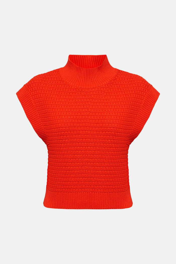 Pletený pulovr bez rukávů, RED, detail image number 6