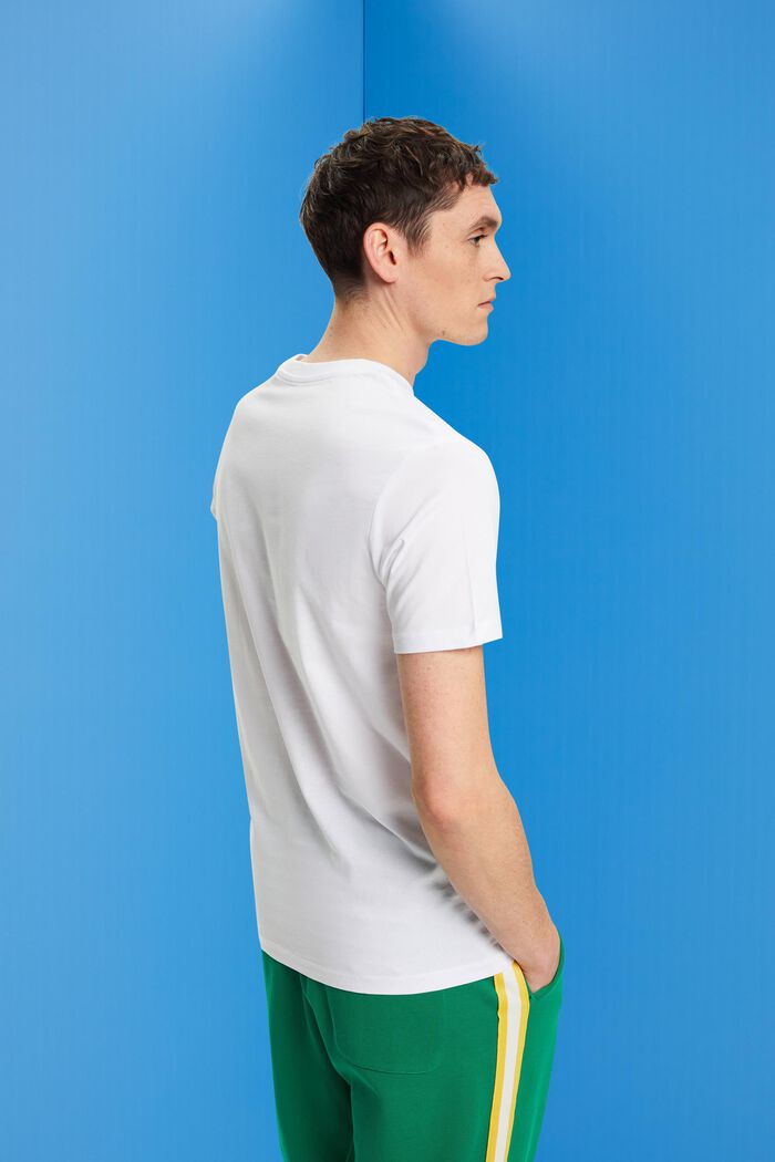 Bavlněné tričko s úzkým střihem Slim Fit, WHITE, detail image number 3