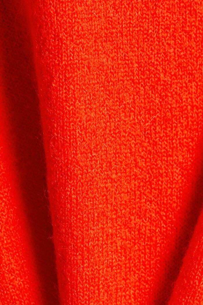 Prodloužený kardigan z vlněné směsi, BRIGHT ORANGE, detail image number 5