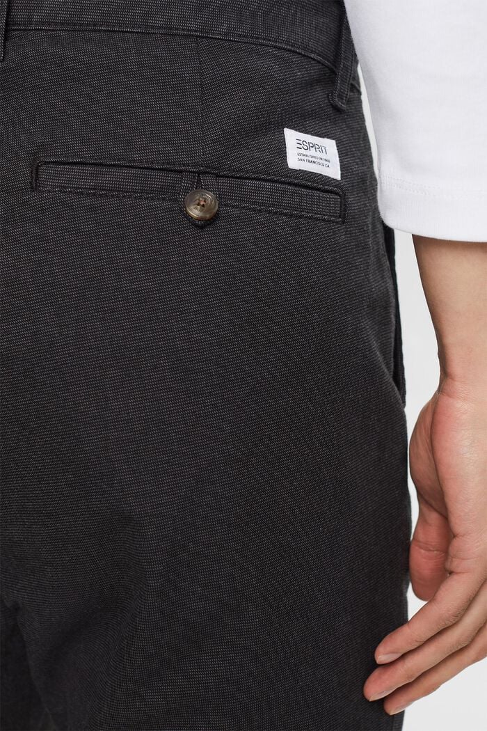 Chino kalhoty z počesané tkaniny a slim střihem, ANTHRACITE, detail image number 4
