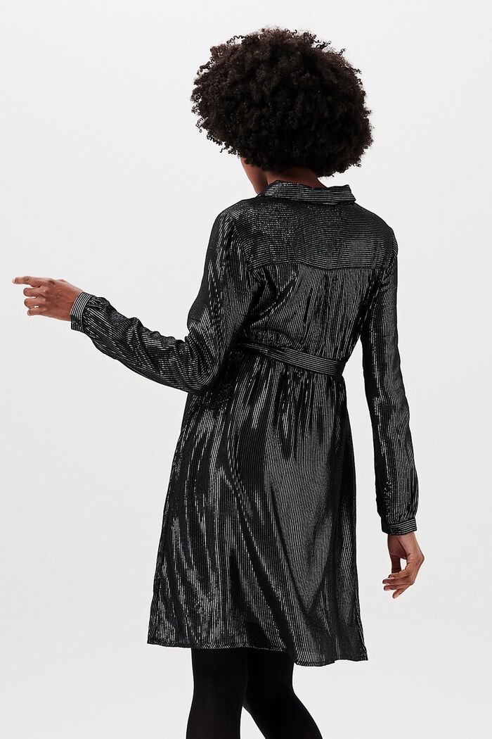 Košilové šaty se třpytivými proužky, BLACK INK, detail image number 3