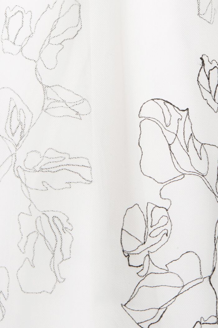 Dvouvrstvá tylová sukně s výšivkou, OFF WHITE, detail image number 4