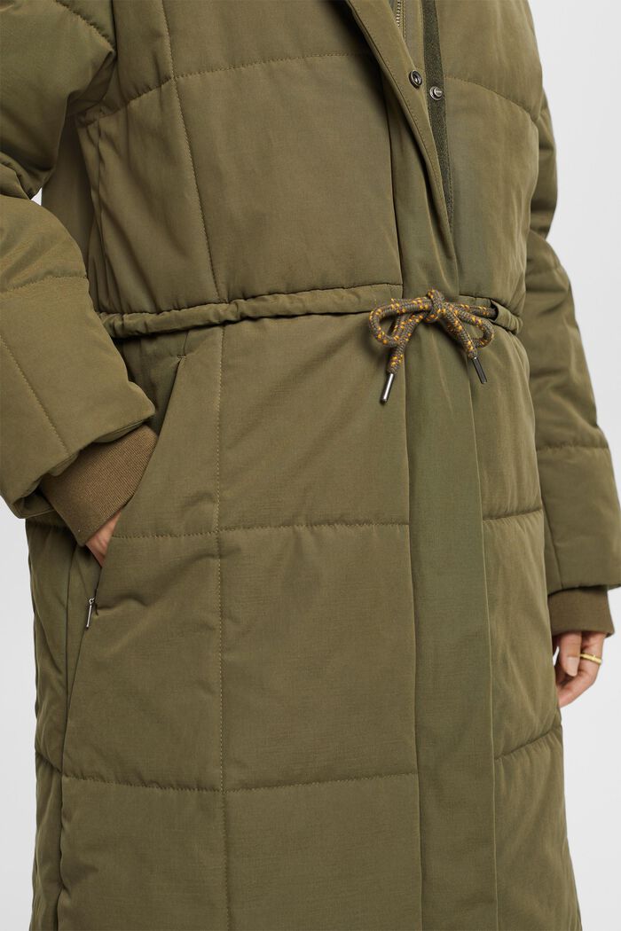 Recyklováno: prošívaný kabát s flísovou podšívkou, KHAKI GREEN, detail image number 4