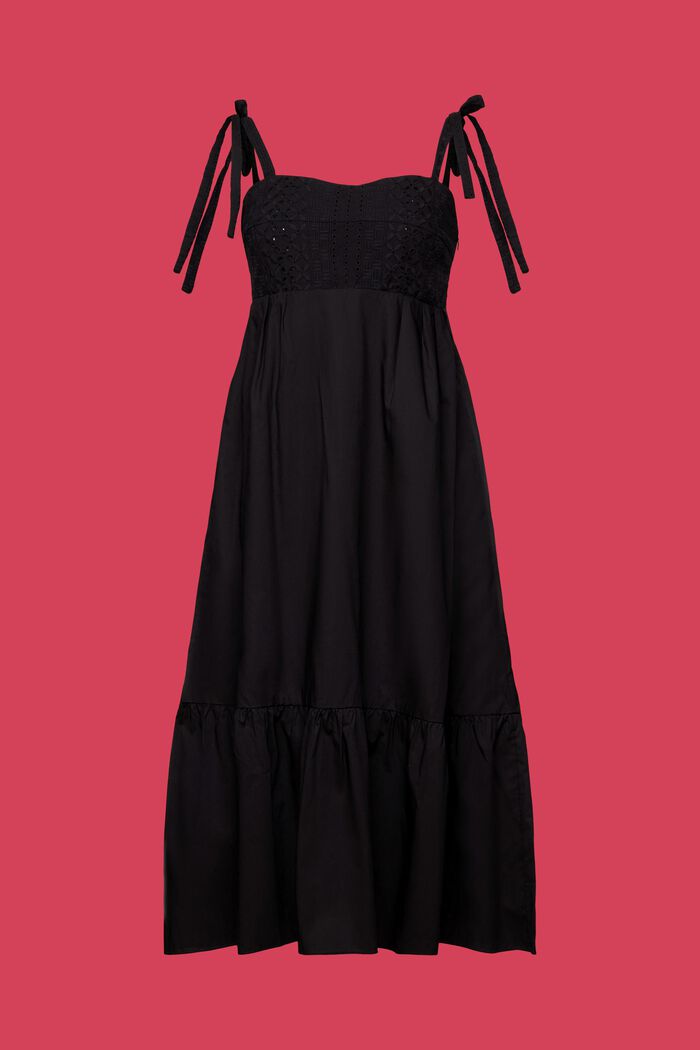 Midi šaty s vyšíváním, LENZING™ ECOVERO™, BLACK, detail image number 5