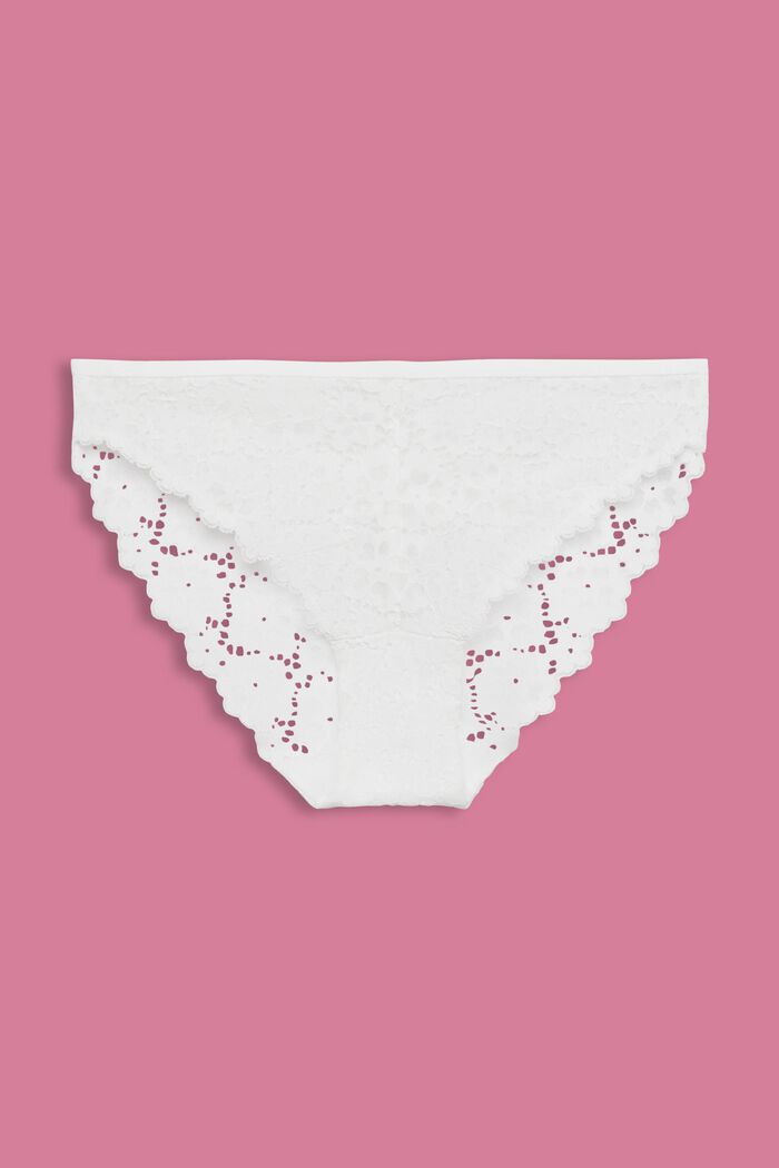 Kalhotky z květované krajky, OFF WHITE, detail image number 4