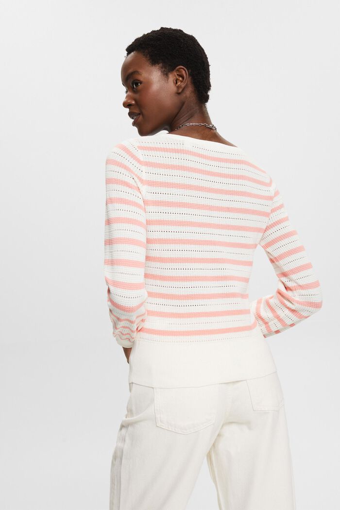 Bavlněný pulovr s dírkovaným vzorem, NEW OFF WHITE, detail image number 3