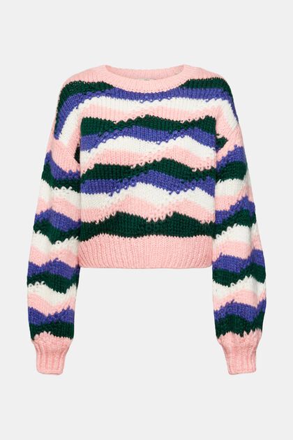 Pestrobarevný hrubý pulovr ze směsi s vlnou, INK, overview
