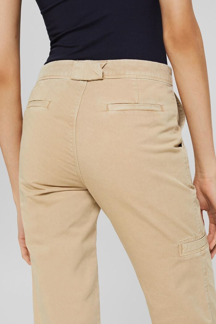 Capri kalhoty z bavlny pima, SAND, detail image number 0