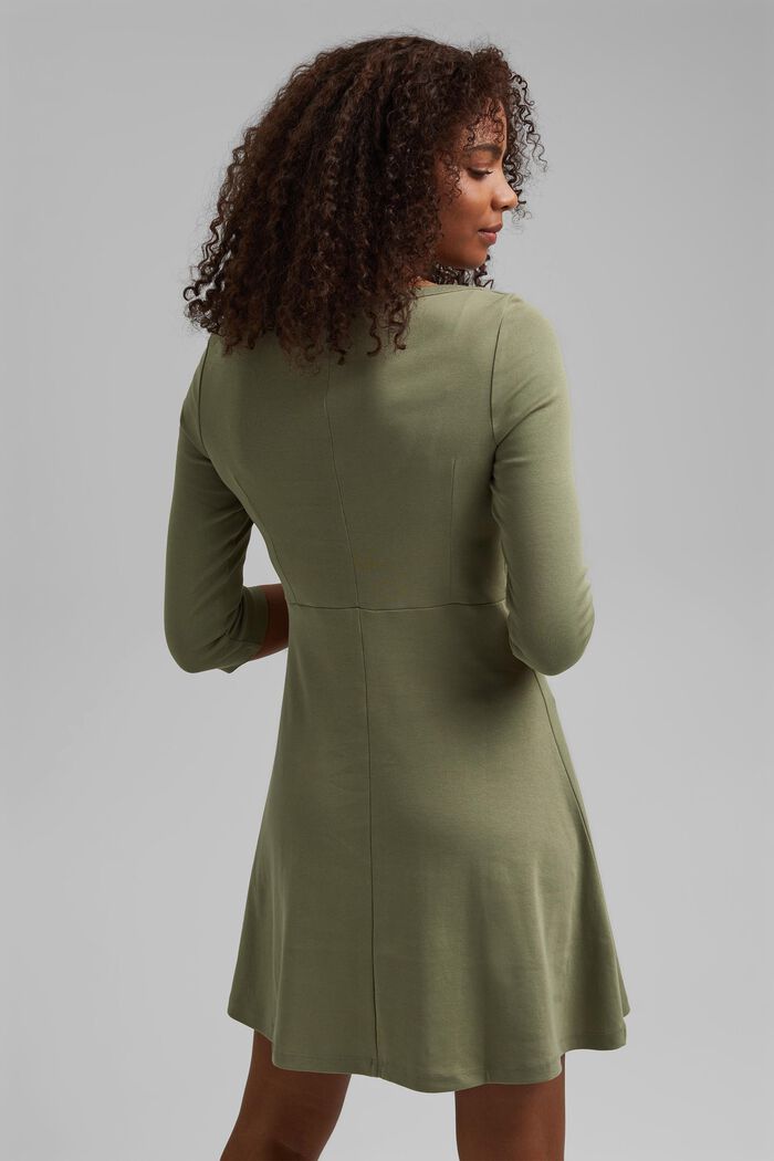 Žerzejové šaty z bio bavlny, KHAKI GREEN, detail image number 2
