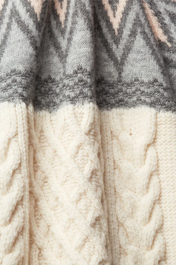Žakárový pulovr s rolákem, z pleteniny s vlnou, OFF WHITE, detail image number 5