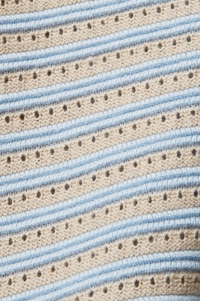 Pruhovaný svetr ze směsi pletenin, NEW PASTEL BLUE, detail image number 4