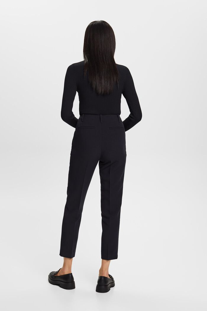 Kalhoty chino s vysokým pasem a záševky, BLACK, detail image number 3