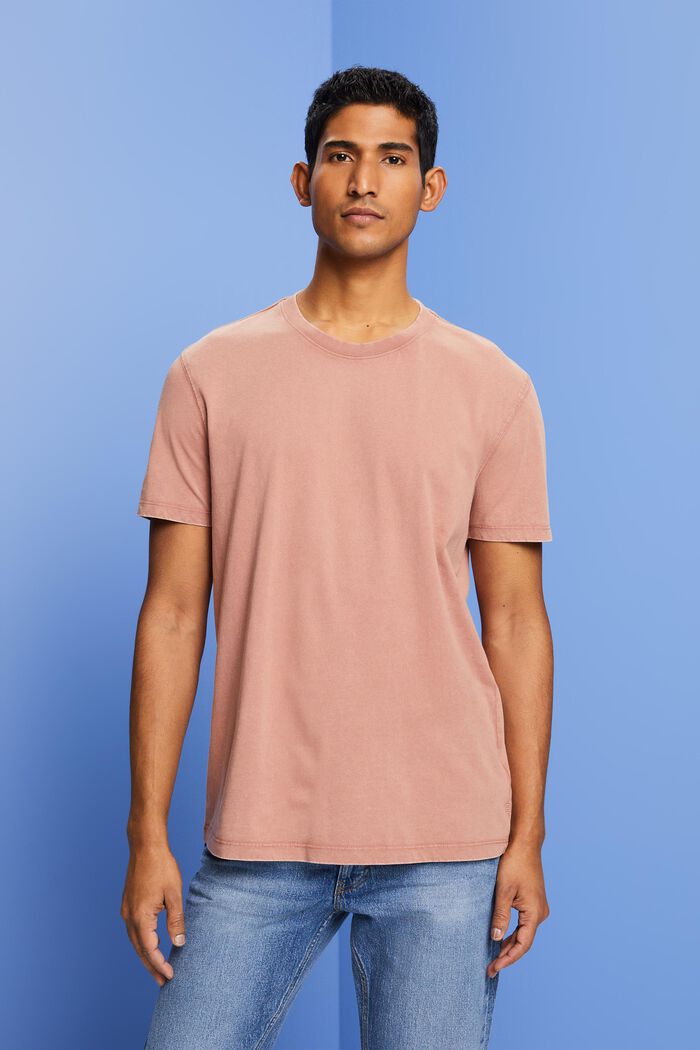 Žerzejové tričko, barvené po ušití, 100% bavlna, DARK OLD PINK, detail image number 0