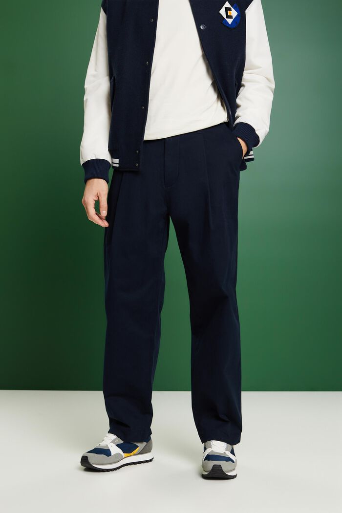 Kalhoty chino se širokými nohavicemi, NAVY, detail image number 0