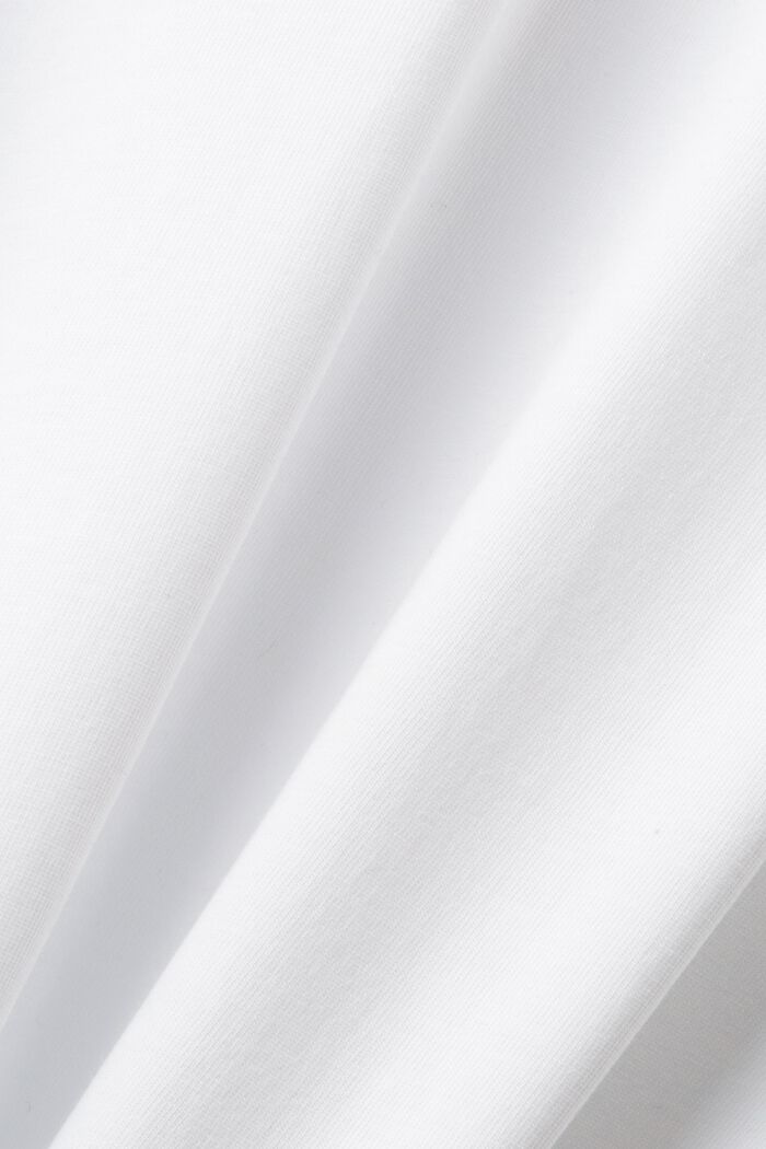 Tričko se špičatým výstřihem, z bavlny pima, WHITE, detail image number 5