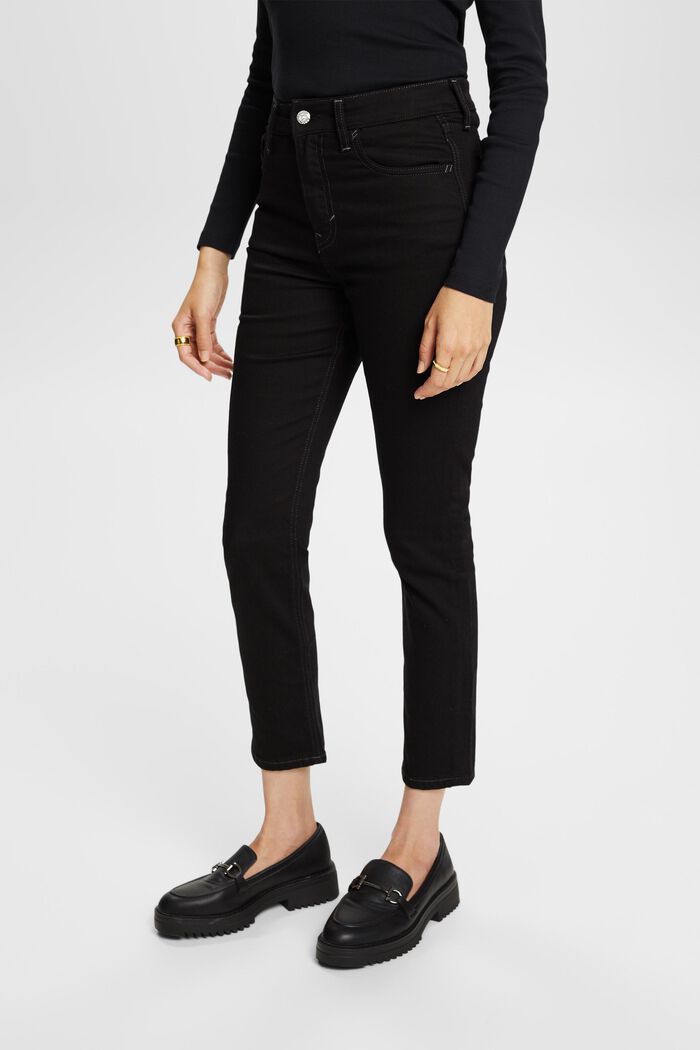 Retro Slim džíny s vysokým pasem, BLACK RINSE, detail image number 0