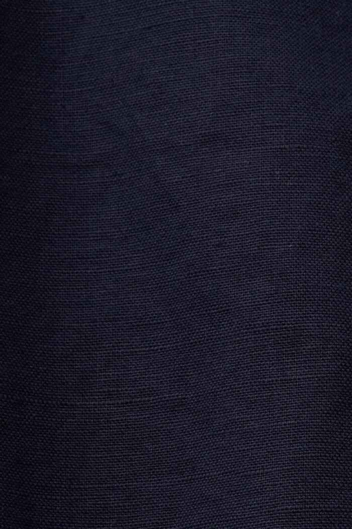 Šortky s vázacím páskem, směs bavlny a lnu, NAVY, detail image number 6