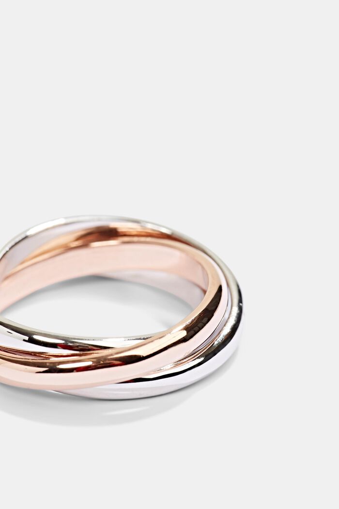 Trojdílný prsten ze sterlingového stříbra, ROSEGOLD, detail image number 1
