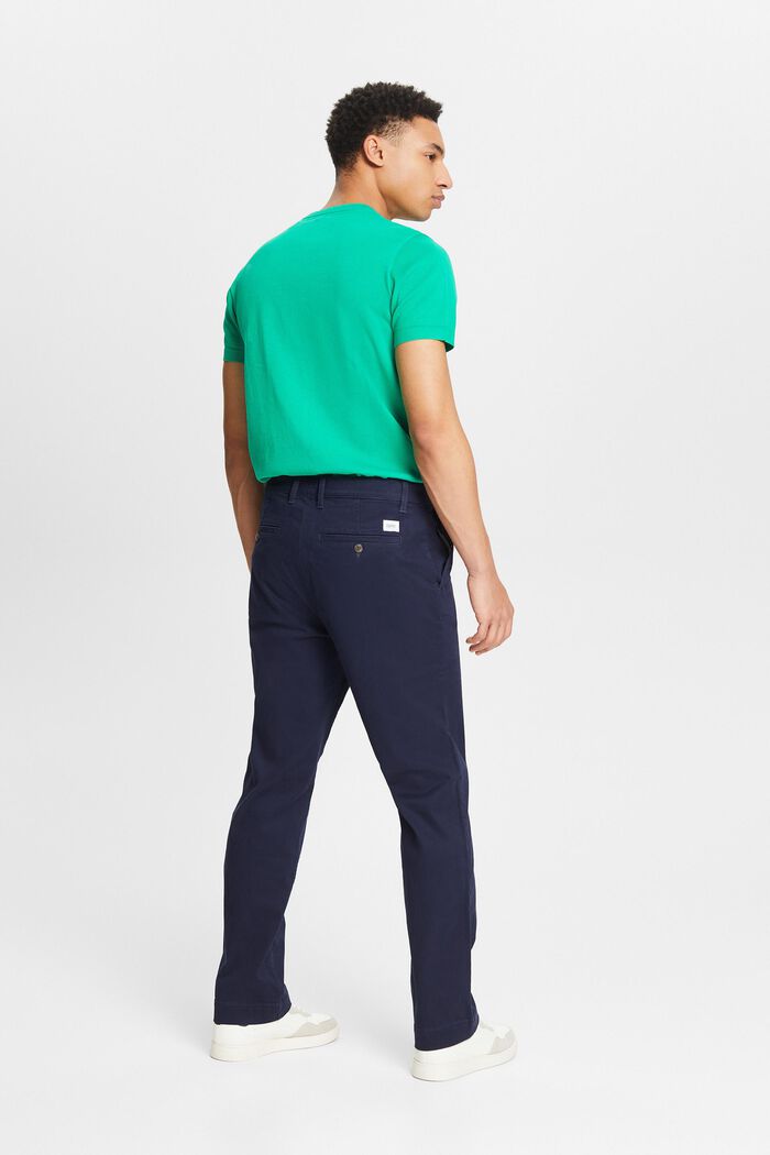 Bavlněné kalhoty chino s rovnými nohavicemi, NAVY, detail image number 2