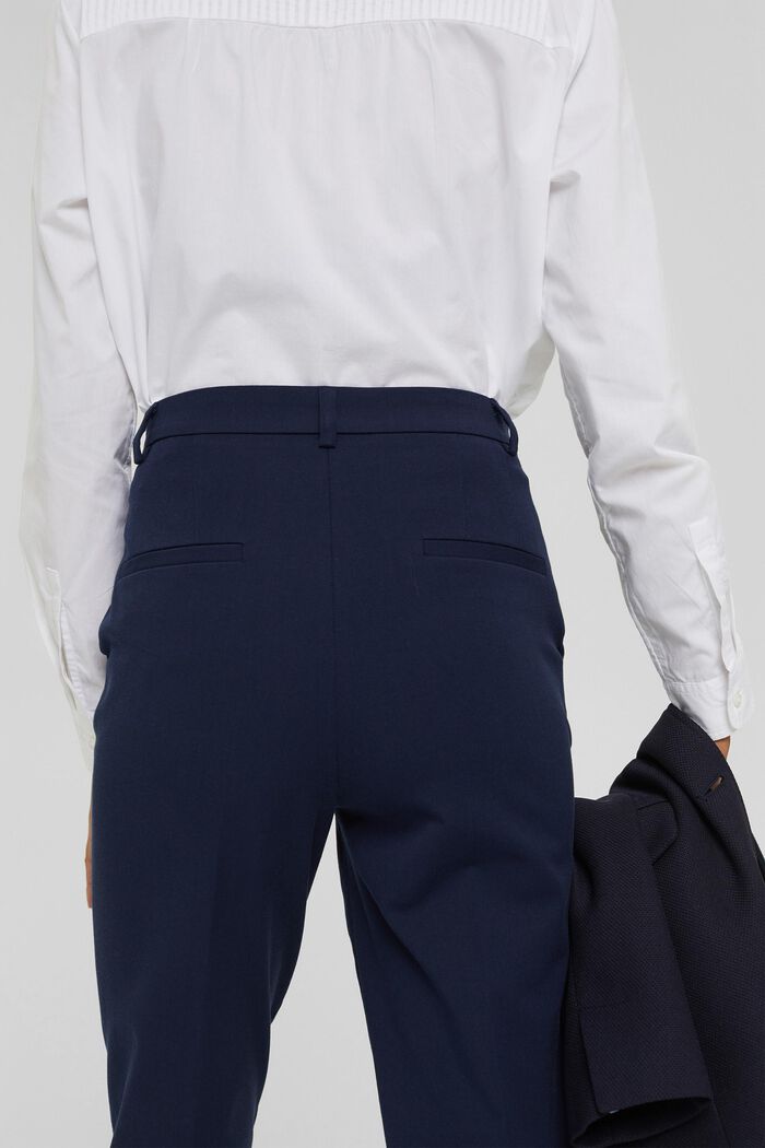 Strečové kalhoty ze směsi s bavlnou, NAVY, detail image number 6