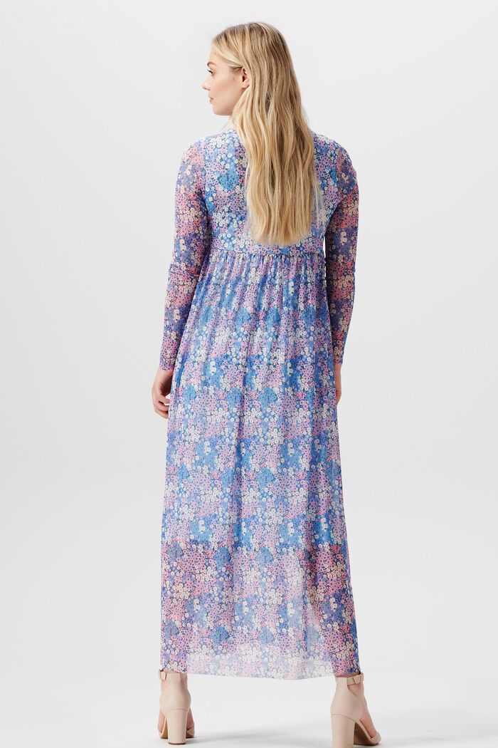 Síťované maxi šaty s květovaným potiskem, LIGHT BLUE, detail image number 1