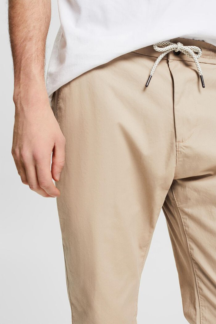Lehké kalhoty chino se šňůrkou na stažení, LIGHT BEIGE, detail image number 0