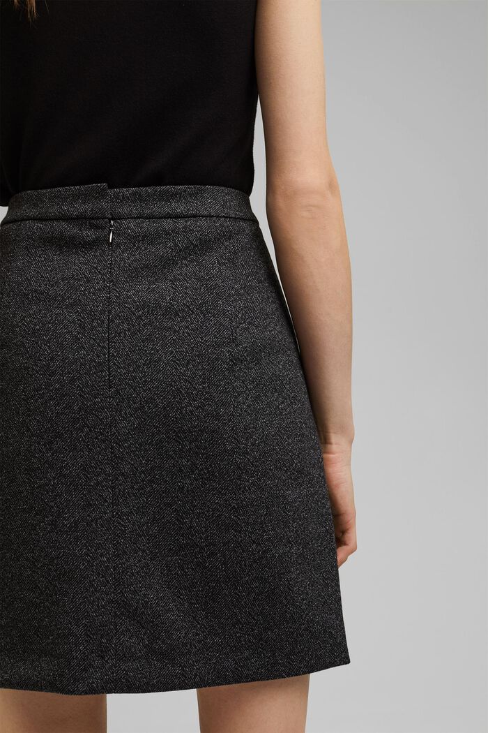 Mix + match HERRINGBONE sukně v áčkové linii, BLACK, detail image number 6