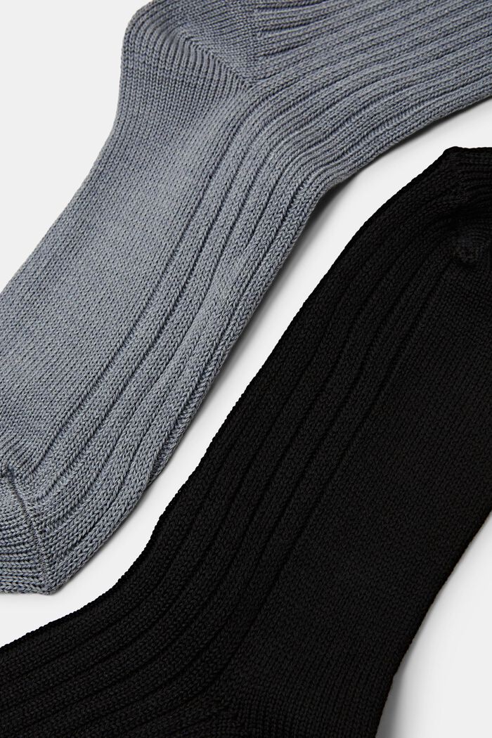 Balení 2 párů ponožek z žebrové pleteniny, GREY/BLACK, detail image number 2